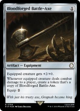 【ENG】【Foil】■サージ■《血鍛冶の戦斧/Bloodforged Battle-Axe》[PIP]