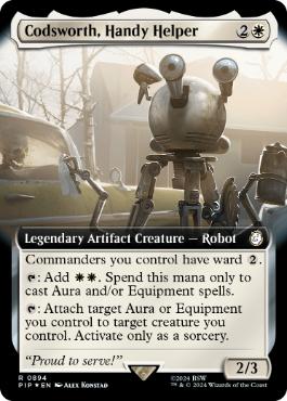 【ENG】【Foil】■拡張アートサージ■《有能な執事、コズワース/Codsworth, Handy Helper》[PIP]