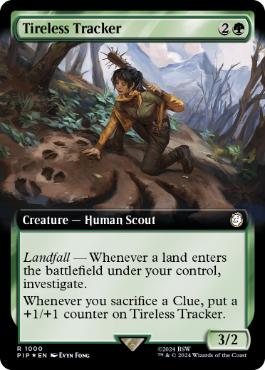 【ENG】【Foil】■拡張アートサージ■《不屈の追跡者/Tireless Tracker》[PIP]