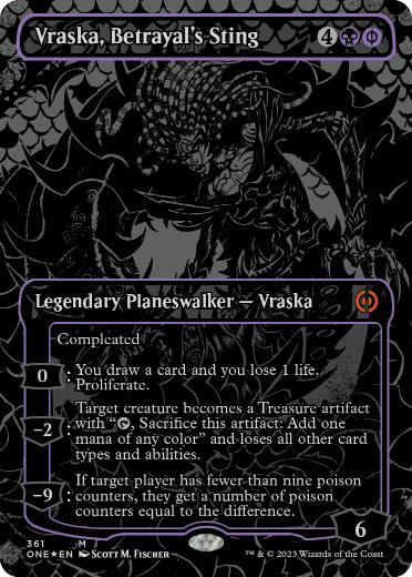 【ENG】【Foil】■オイルスリック■《裏切りの棘、ヴラスカ/Vraska, Betrayal's Sting》[ONE]