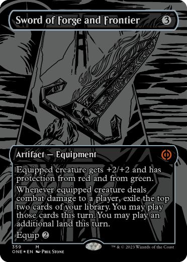 【ENG】【Foil】■オイルスリック■《鉱炉と前線の剣/Sword of Forge and Frontier》[ONE]