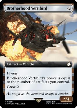 【ENG】【Foil】■拡張アートサージ■《ブラザーフッド・ベルチバード/Brotherhood Vertibird》[PIP]