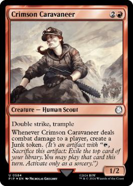 【ENG】【Foil】■サージ■《クリムゾン・キャラバンの商人/Crimson Caravaneer》[PIP]