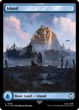 【ENG】【Foil】■フルアートサージ■《島/Island》(847)[PIP]