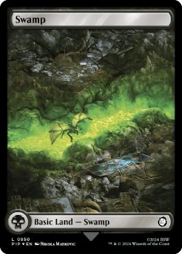 【ENG】【Foil】■フルアートサージ■《沼/Swamp》(850)[PIP]