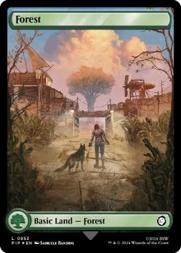 【ENG】【Foil】■フルアートサージ■《森/Forest》(853)[PIP]