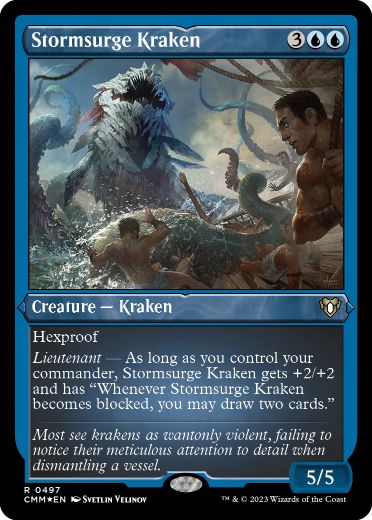 【ENG】【Foil】■エッチング■《うねり嵐のクラーケン/Stormsurge Kraken》[CMM]