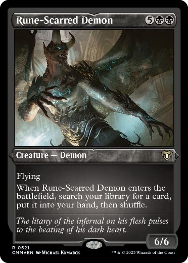 【ENG】【Foil】■エッチング■《ルーン傷の悪魔/Rune-Scarred Demon》[CMM]
