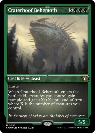 【ENG】【Foil】■エッチング■《孔蹄のビヒモス/Craterhoof Behemoth》[CMM]