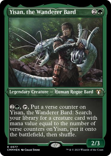 【ENG】【Foil】■エッチング■《放浪の吟遊詩人、イーサーン/Yisan, the Wanderer Bard》[CMM]