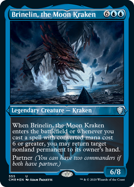 【ENG】【Foil】■エッチング■《月のクラーケン、ブリネリン/Brinelin, the Moon Kraken》[CMR]