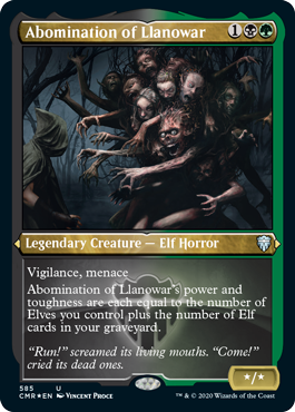 【ENG】【Foil】■エッチング■《ラノワールの異形/Abomination of Llanowar》[CMR]