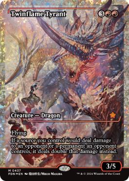 【ENG】【Foil】■フラクチャー■《双炎の暴君/Twinflame Tyrant》[FDN]