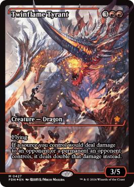 【ENG】【Foil】■ショーケース■《双炎の暴君/Twinflame Tyrant》[FDN]