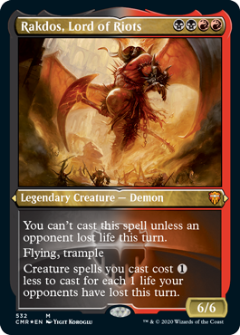 【ENG】【Foil】■エッチング■《暴動の長、ラクドス/Rakdos, Lord of Riots》[CMR]