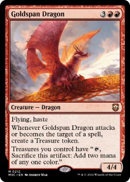 【ENG】【Foil】■リップル■《黄金架のドラゴン/Goldspan Dragon》[M3C]