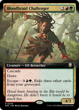 【ENG】【Foil】■拡張アートリップル■《血編み髪の挑戦者/Bloodbraid Challenger》[M3C]
