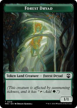 【ENG】【Foil】■リップル■《森・ドライアドトークン+紋章（ビビアン・リード）/Forest Dryad Token+Emblem Vivien Reid》[M3C]