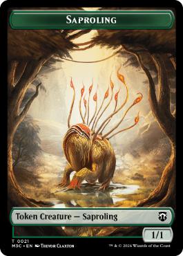 【ENG】【Foil】■リップル■《苗木トークン+紋章（頂点捕食者、ガラク）/Saproling Token+Emblem Garruk, Apex Predator》[M3C]