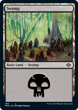 【ENG】【Foil】■エッチング■《沼/Swamp》(485)[MH2]