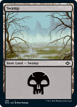 【ENG】【Foil】■エッチング■《沼/Swamp》(486)[MH2]