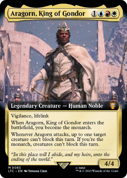 【ENG】【Foil】■拡張アート■《ゴンドールの王、アラゴルン/Aragorn, King of Gondor》[LTC]