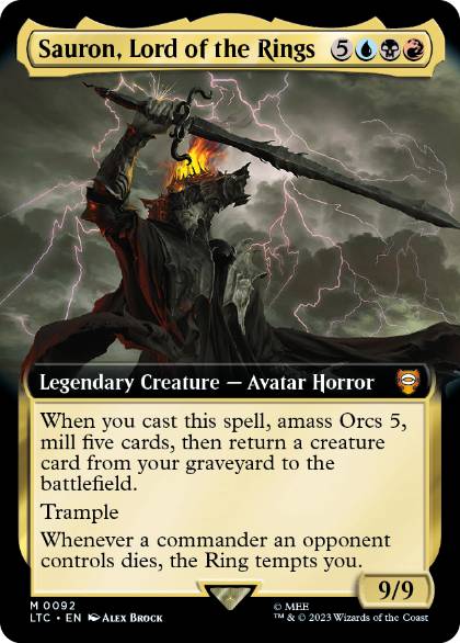 【ENG】【Foil】■拡張アート■《指輪の王、サウロン/Sauron, Lord of the Rings》[LTC]