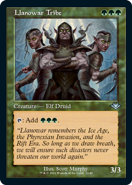 【ENG】【Foil】■旧枠エッチング■《ラノワールの部族/Llanowar Tribe》[MH1]