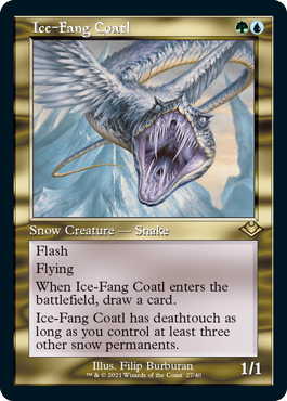 【ENG】【Foil】■旧枠■《氷牙のコアトル/Ice-Fang Coatl》[MH1]