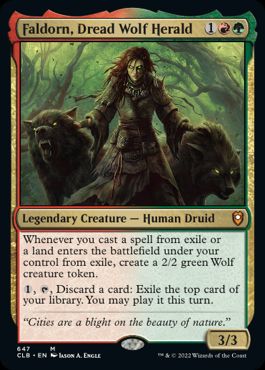 【ENG】【Foil】《戦慄の狼の伝令官、ファルドーン/Faldorn, Dread Wolf Herald》[CLB]