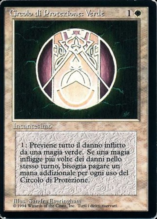 【ITA】■黒枠■《緑の防御円/Circle of Protection: Green》[3ED]