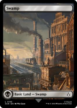 【ENG】【Foil】■フルアート■《沼/Swamp》(105)[ACR]