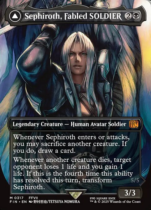 【ENG】【Foil】■ボーダーレス■《威名のソルジャー、セフィロス/Sephiroth, Fabled SOLDIER》(317)[FIN]