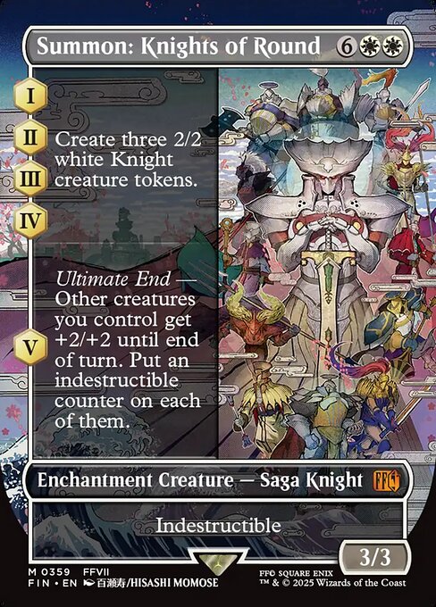 【ENG】【Foil】■ボーダーレス■《召喚：ナイツオブラウンド/Summon: Knights of Round》[FIN]