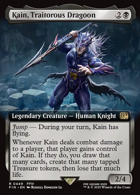 【ENG】【Foil】■拡張アート■《苦悩の竜騎士、カイン/Kain, Traitorous Dragoon》[FIN]