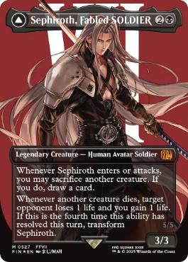 【ENG】【Foil】■ボーダーレスサージ■《威名のソルジャー、セフィロス/Sephiroth, Fabled SOLDIER》[FIN]