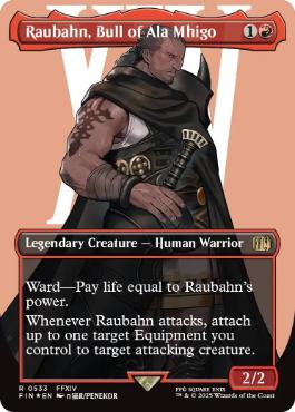 【ENG】【Foil】■ボーダーレスサージ■《アラミゴの猛牛、ラウバーン/Raubahn, Bull of Ala Mhigo》[FIN]