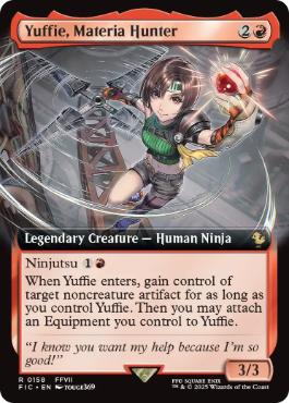 【ENG】【Foil】■拡張アート■《マテリアハンター、ユフィ/Yuffie, Materia Hunter》[FIC]