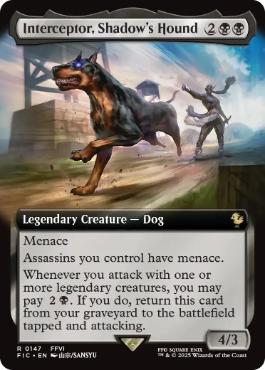 【ENG】【Foil】■拡張アート■《シャドウの愛犬、インターセプター/Interceptor, Shadow's Hound》[FIC]