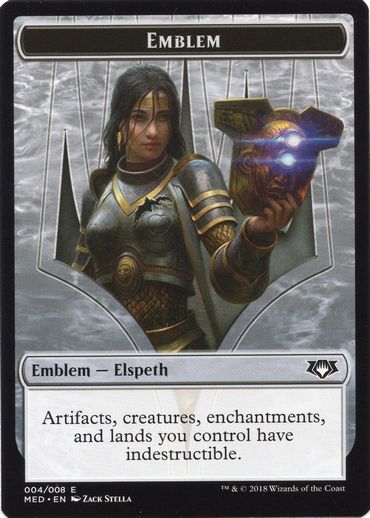【ENG】(004)《紋章(遍歴の騎士、エルズペス) /Emblem Elspeth, Knight-Errant Token》[MED-GRN]