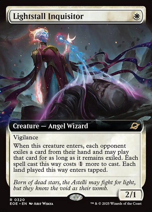 【ENG】【Foil】■拡張アート■《光逸らしの審問官/Lightstall Inquisitor》[EOE]