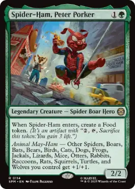 【ENG】【Foil】《スパイダーハム、ピーター・ポーカー/Spider-Ham, Peter Porker》[SPM]