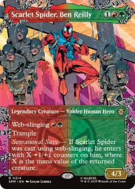 【ENG】【Foil】■ボーダーレス■《スカーレット・スパイダー、ベン・ライリー/Scarlet Spider, Ben Reilly》[SPM]