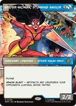【ENG】【Foil】■ボーダーレス■《驚嘆の救い手、スパイダーウーマン/Spider-Woman, Stunning Savior》[SPM]