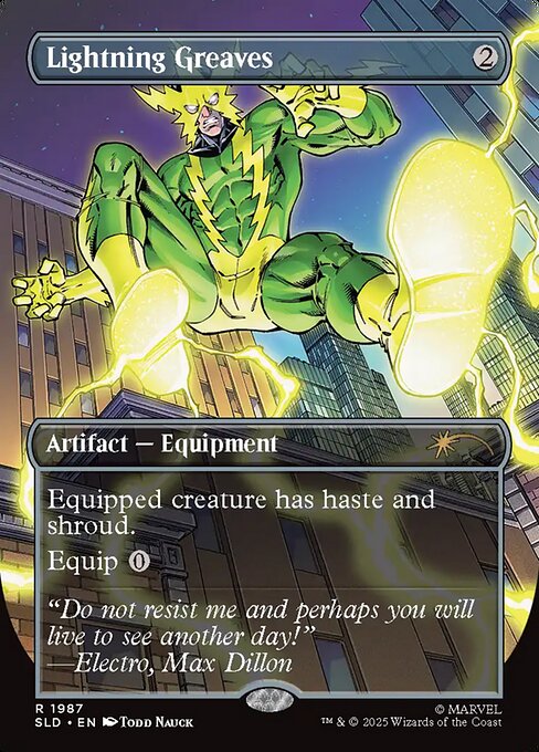 【ENG】【Foil】■ボーダーレス■《稲妻のすね当て/Lightning Greaves》(1987)[Secret Lair]