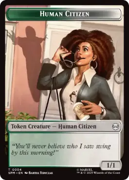 【ENG】【Foil】《人間・市民+宝物トークン/Human Citizen+Treasure Token》[SPM]